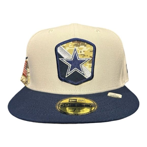New Era Dallas Cowboys 59FIFTY Fitted Hat 7 5/8 Salute To Service - Picture 1 of 5